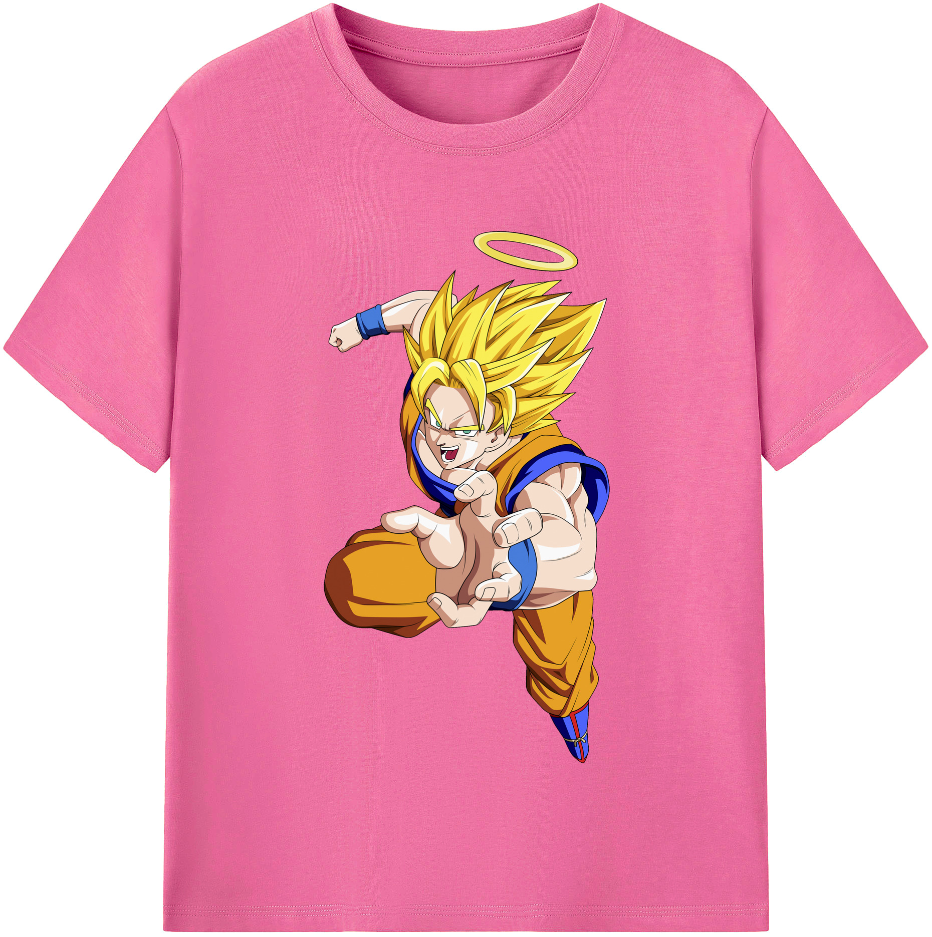 （画像用） ドラゴンボール 孫悟空（そん ごくう）Son Goku カカロット DRAGON BALL Kakarotto レディースカジュアルプリントTシャツ（綿100％）